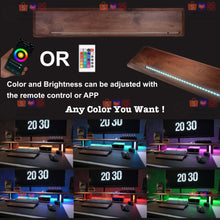 Load image into Gallery viewer, Walnut RGB Lights Walnut Monitor Stand - iDeaHome