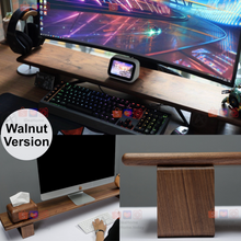 Load image into Gallery viewer, Walnut RGB Lights Walnut Monitor Stand - iDeaHome