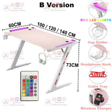 Load image into Gallery viewer, Pink RGB Gaming Desk - iDeaHome