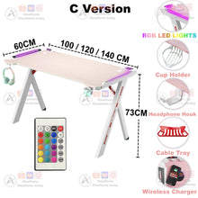 Load image into Gallery viewer, Pink RGB Gaming Desk - iDeaHome