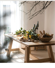 Load image into Gallery viewer, Six People or More High Quality Solid Wood Dining Table Sets Up - iDeaHome