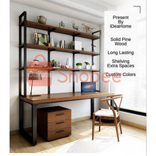 Load image into Gallery viewer, Solid Wood Desk with Shelves - iDeaHome