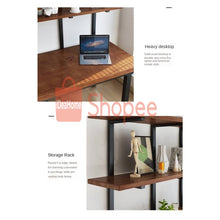 Load image into Gallery viewer, Solid Wood Desk with Shelves - iDeaHome
