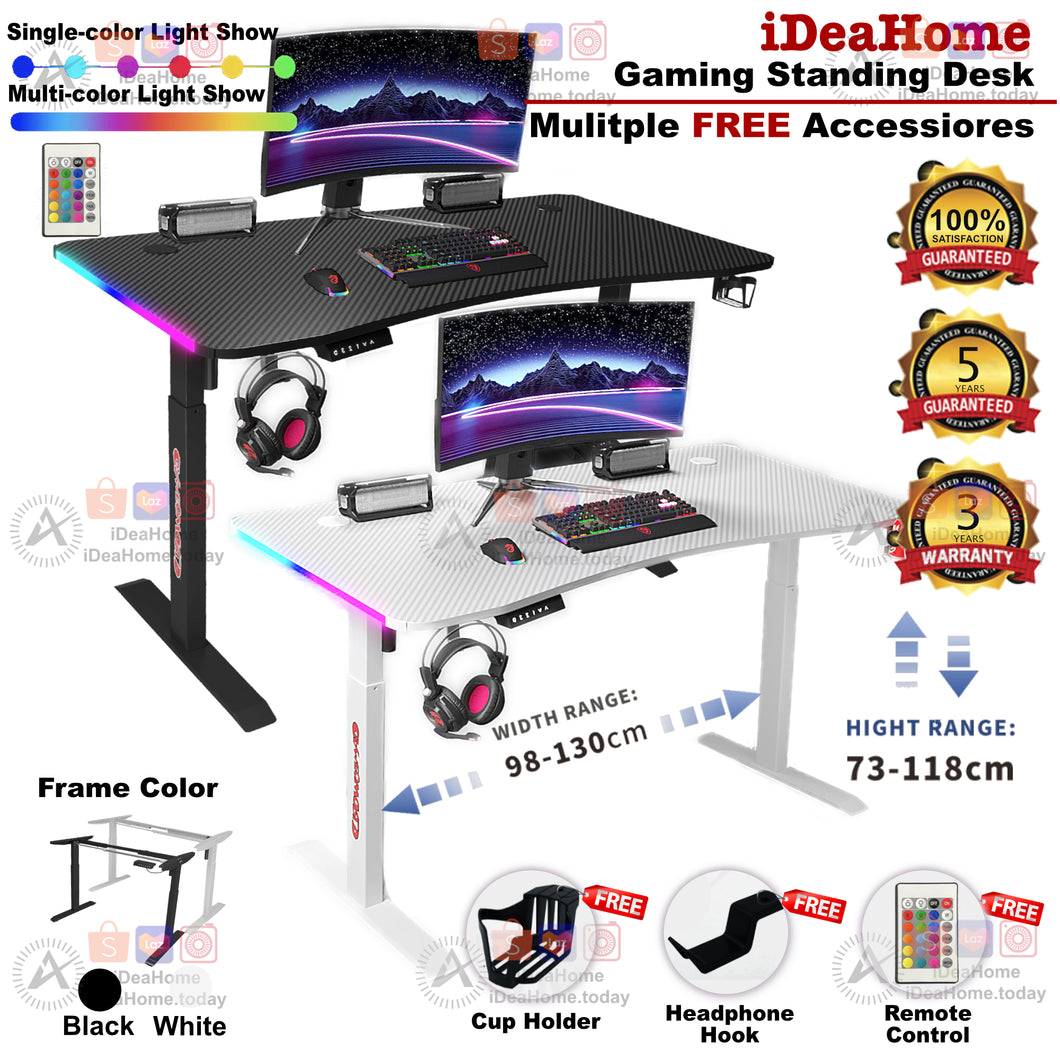 Electrical Standing DESK RGB Gaming Desk - iDeaHome
