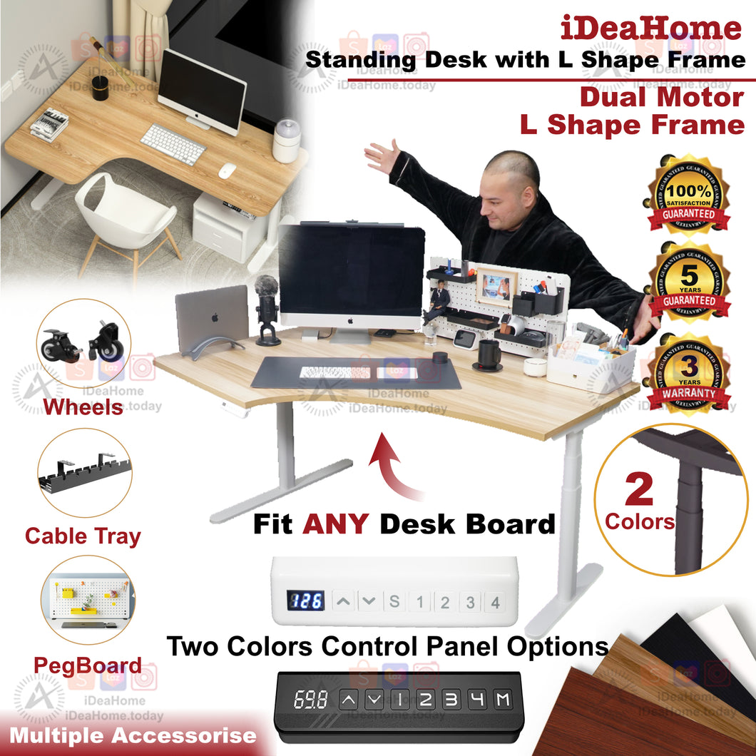 L Shaped Electrical Standing Desk - iDeaHome