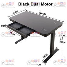 Load image into Gallery viewer, Touch Control LED Display Tempered Glass Electrical Adjusting Height Standing Desk Build In Drawer/Wireless Charging/Three USB Ports - iDeaHome
