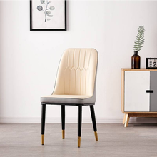 Load image into Gallery viewer, Classic Leather With Solid Wood Gold Plate Leg  Multiple Colour  Dinning Chair Combo Sets - iDeaHome
