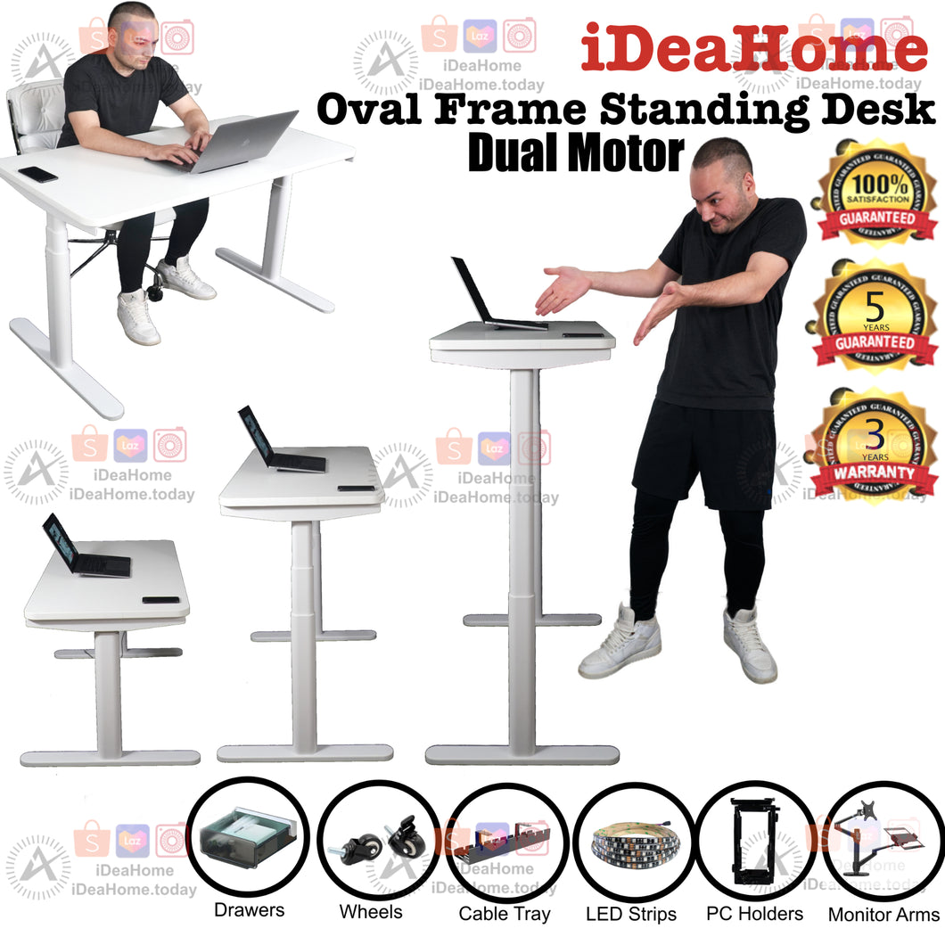 Oval Frame Duo Motor Electrical Standing Desk - iDeaHome