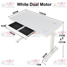 Load image into Gallery viewer, Touch Control LED Display Tempered Glass Electrical Adjusting Height Standing Desk Build In Drawer/Wireless Charging/Three USB Ports - iDeaHome
